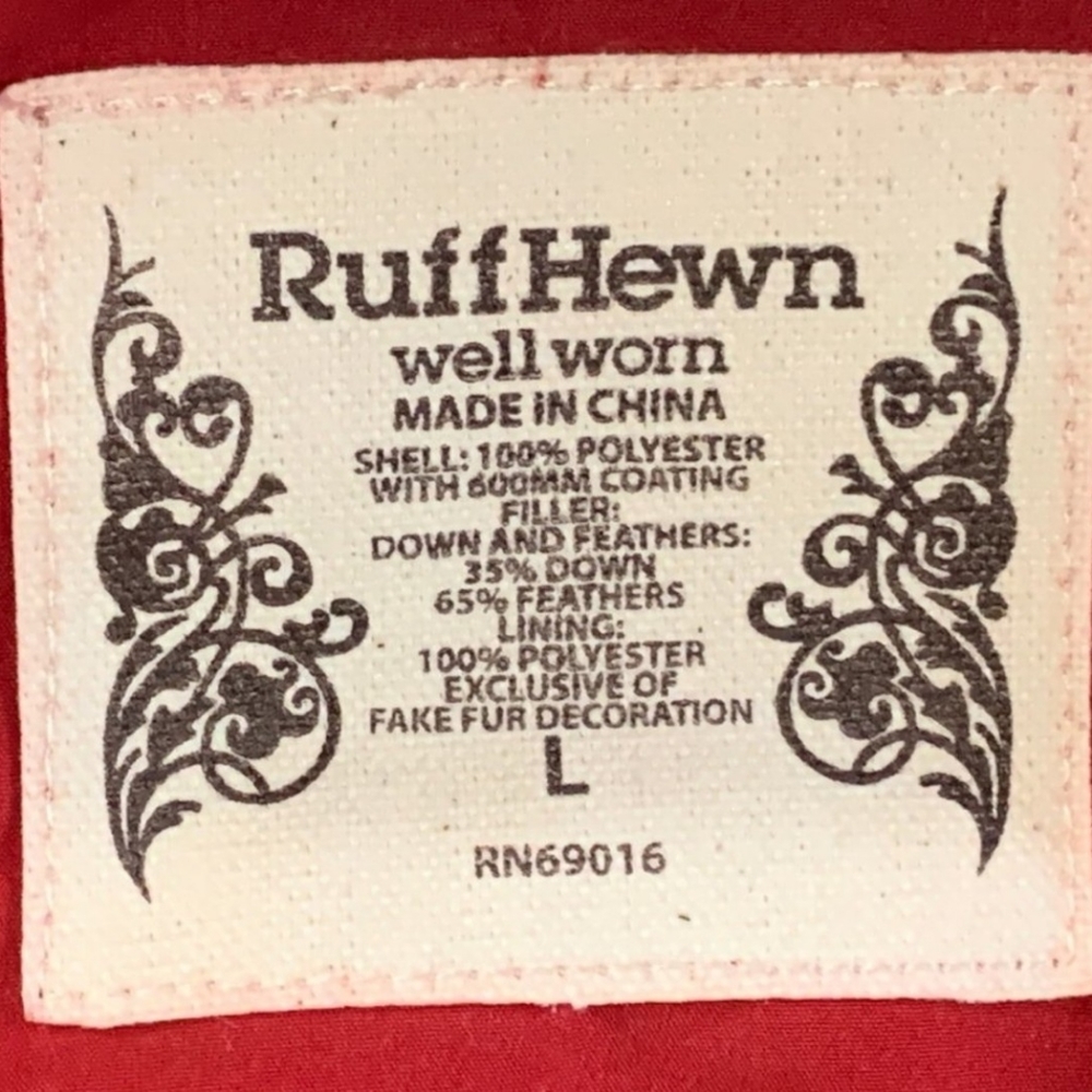 Red Ruff Hewn Hooded Parka With Fur Trim - Picture 13 of 15